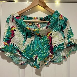 All For Color Tropical Print Shorts